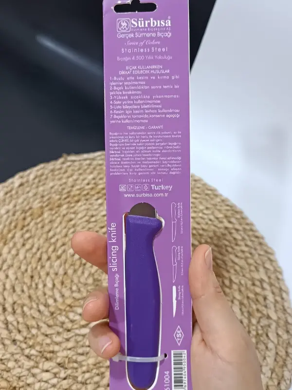 Sürmene 61004 Mutfak Bıçağı (9,50 Cm) Mor
