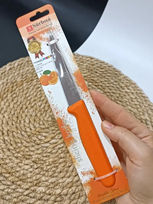 Sürmene 61004 Mutfak Bıçağı (9,50 Cm) Turuncu