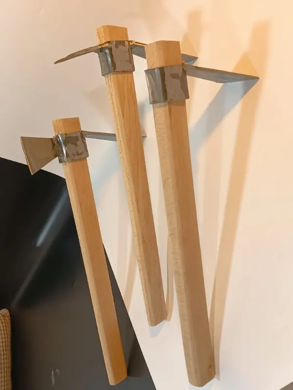 Sürmene Makas Çeliği 3lü Set Paltalı, Düz, Çatallı Kazma Seti Bahçe Tarla Hobi 45cm Profesyonel