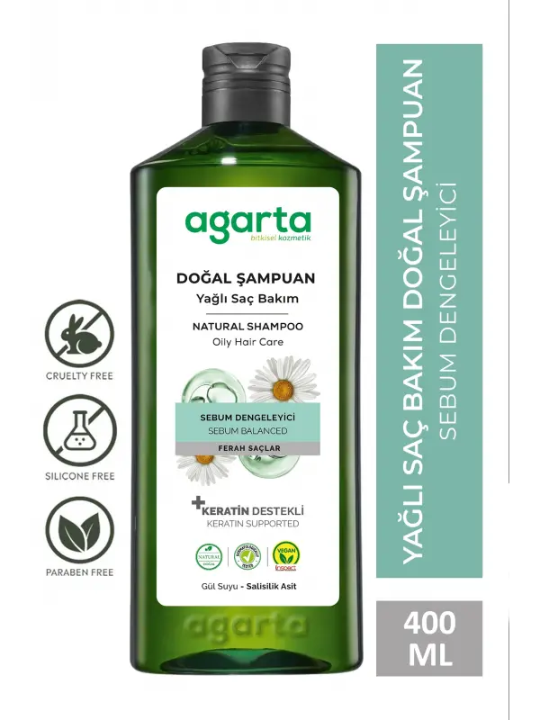 Agarta Yağlı Saçlar Için Arındırıcı Tuzsuz Şampuan 400 ml