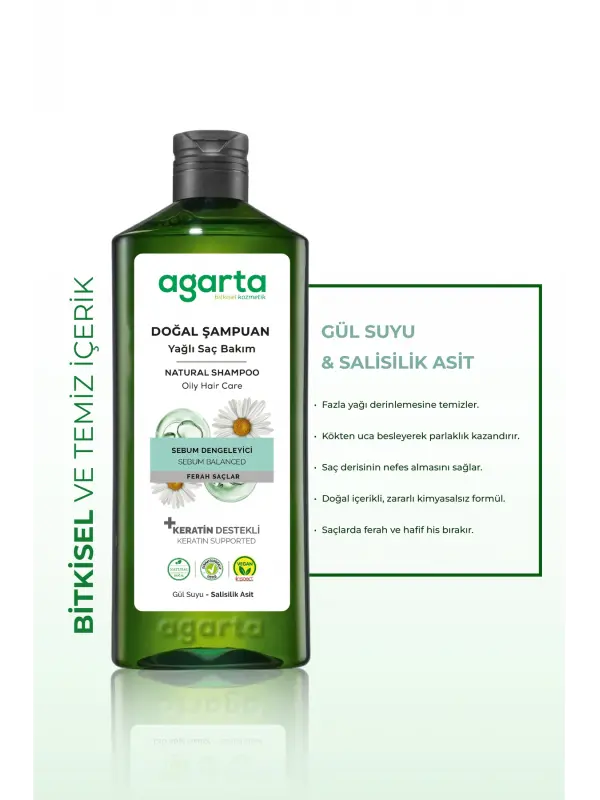 Agarta Yağlı Saçlar Için Arındırıcı Tuzsuz Şampuan 400 ml