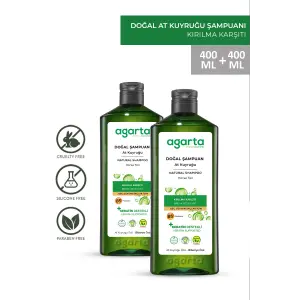 Agarta 2 Adet Doğal At Kuyruğu Özlü Tuzsuz Şampuan 400 ml