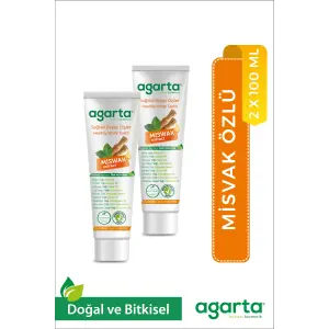 Agarta 2 Adet Doğal Florürsüz Misvak Özlü Diş Macunu 100 ml