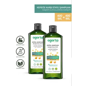 Agarta 2 Adet Doğal Kepeğe Karşı Etkili Şampuan 400 ml (VEGAN,TUZSUZ)