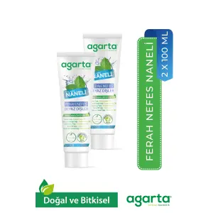Agarta 2 Adet Doğal Yoğun Naneli Florürsüz Ferah Nefes Diş Macunu 100 Ml