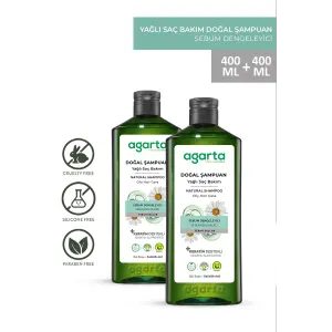 Agarta 2 Adet Yağlı Saçlar Için Arındırıcı Tuzsuz Şampuan 400 ml