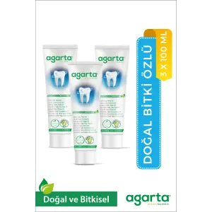 Agarta 3 Adet Doğal Florürsüz Bitki Özlü Diş Macunu 100 ml