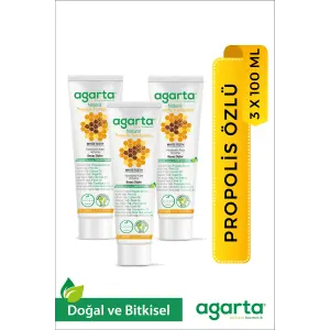 Agarta 3 Adet Doğal Florürsüz Propolisli Diş Macunu 100 ml