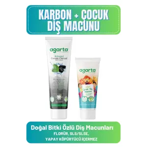 Agarta Doğal Diş Macunları(Karbon 100 ml + Çocuk Diş Macunu 75 ml)