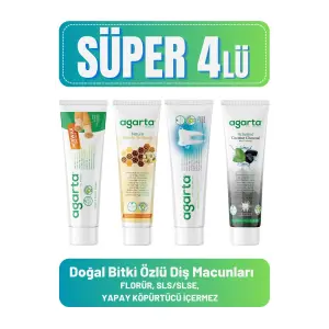 Agarta Doğal Diş Macunları(MİSVAK 100 ML PROPOLİS 100 ML BİTKİ ÖZLÜ 100 ML KARBON 100