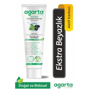Agarta Doğal Hindistan Cevizi Özlü Aktif Karbonlu Florürsüz Diş Macunu 100 ml