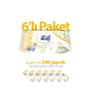 Fibril Papatya Kokulu Islak Mendil 6x90 Lı Paket 540 Yaprak