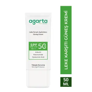 Agarta Leke Karşıtı Aydınlatıcı 50 Ml Spf+50 Yüz Güneş Kremi