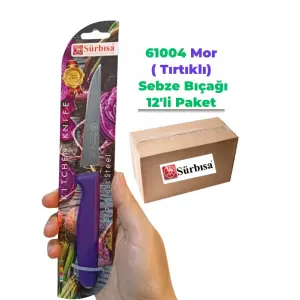 Sürbisa 61004 Sebze Bıçağı Mor Lz1 Koli (12 adet Tırtıklı )