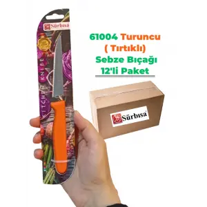 Sürbisa 61004 Sebze Bıçağı Turuncu Lz1 Koli (12 adet Tırtıklı )