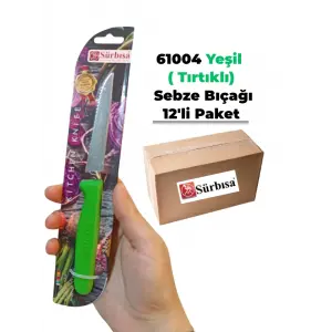 Sürbisa 61004 Sebze Bıçağı Yeşil Lz1 Koli (12 adet Tırtıklı )