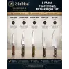 Sürbisa Handmade Yöresel Ahşap Sap Günlük Mutfak Bıçak Seti 5 Parça | Soyma, Doğrama, Dilimleme, Ekmek ve Şef Bıçağı