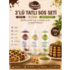 Melwiss Chocolate 3’lü Tatlı Sos Seti Sütlü Beyaz Antep Fıstıklı 330 Gr x 3 Waffle Krep Pankek Sosu