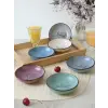 Keramika Rainbow Motto Halka Sosluk / Çerezlik 13 Cm 6 Adet