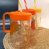 Herevin 660 cc Kulplu Desenli İnfuserli Pipetli Cam Bardak