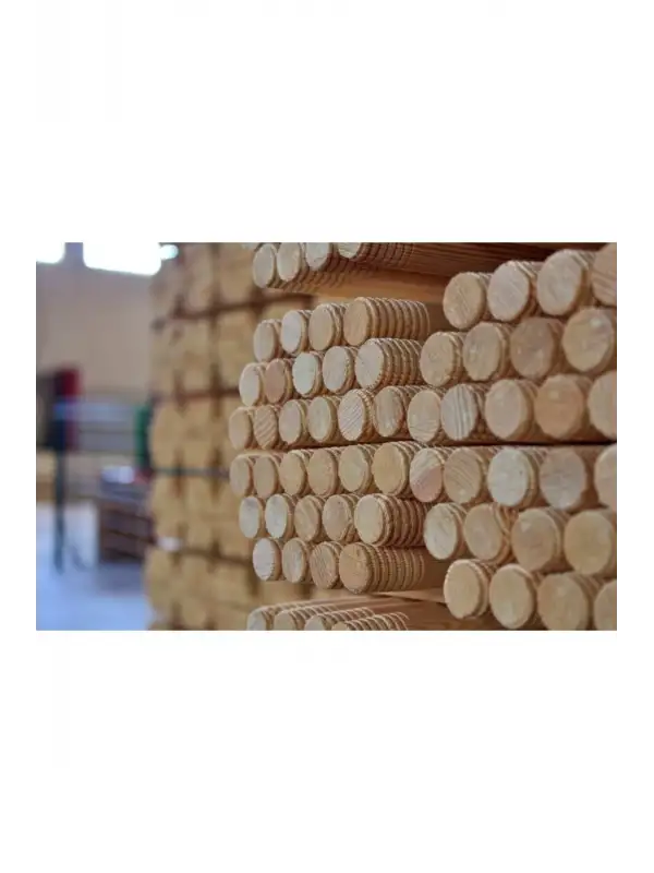 1. Sınıf A Kalite Ithal Fırınlı Çam Vidalı Fırça Süpürge Sapı 150 Cm - 30 Adet, 1 Bağ