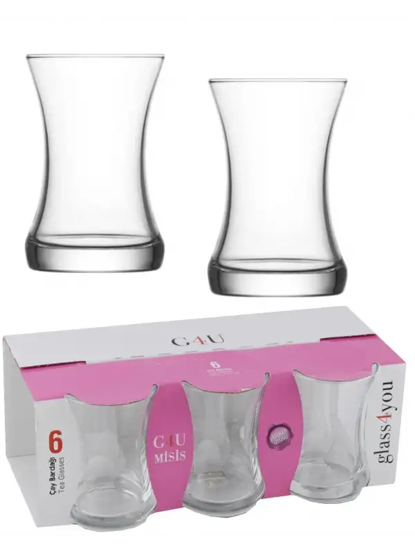 42461 G4u 6 Lı Pembe Misis Çay Bardak