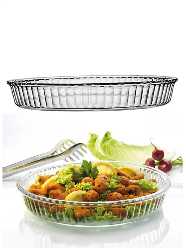 59014 Borcam Yuvarlak Büyük Tepsi