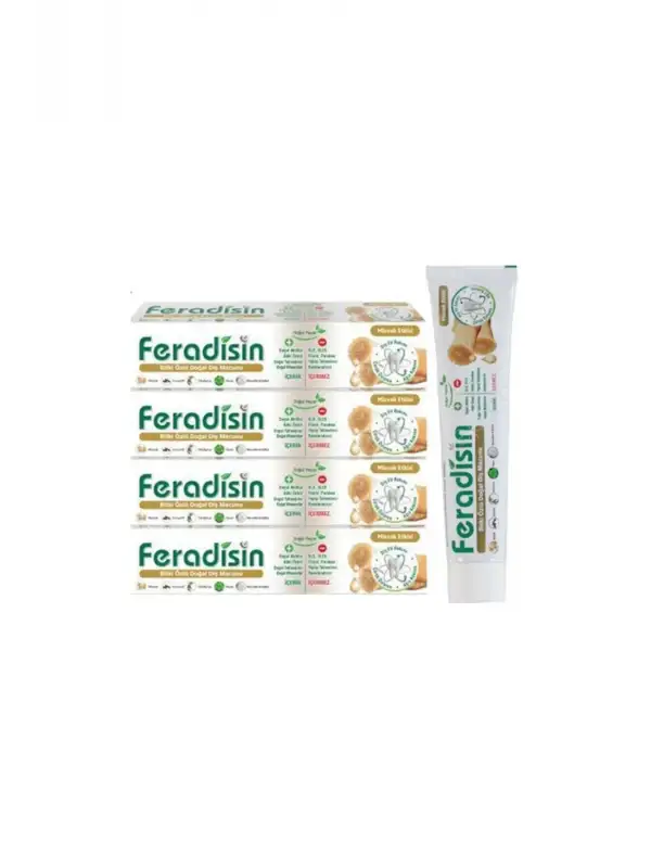 5li Paket - Misvak Özlü Doğal Florürsüz Beyazlatıcı Diş Macunu 90 gr - Gimdes Helal Sertifikalı