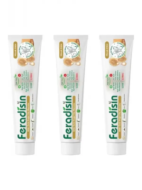 5li Paket - Misvak Özlü Doğal Florürsüz Beyazlatıcı Diş Macunu 90 gr - Gimdes Helal Sertifikalı