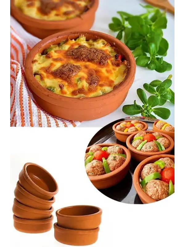 6lı Toprak Güveç Seti Sütlaç Ve Güveç Kabı Kasesi