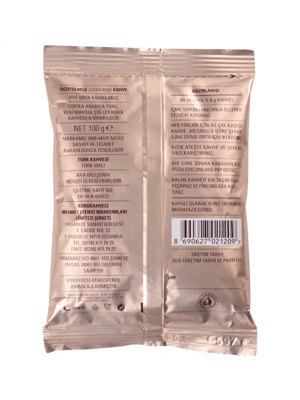 Mehmet Efendi Kurukahveci Mehmet Efendi Türk Kahvesi 100 gr