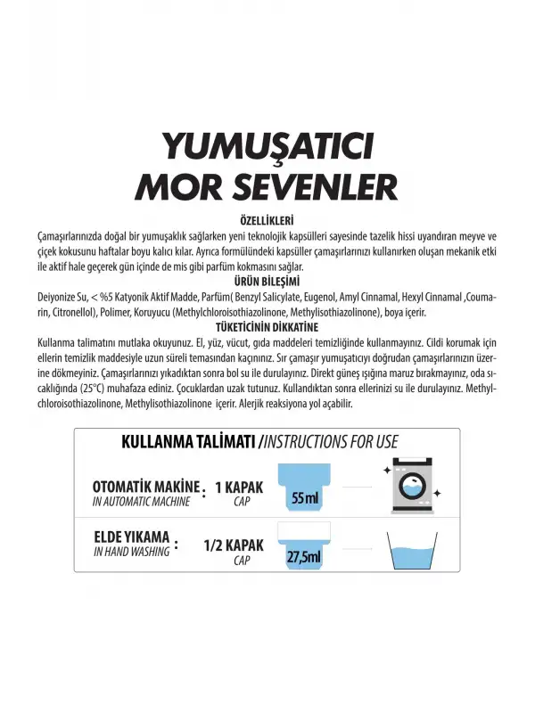 Çamaşır Yumuşatıcısı Mor Sevenler 2000 ml