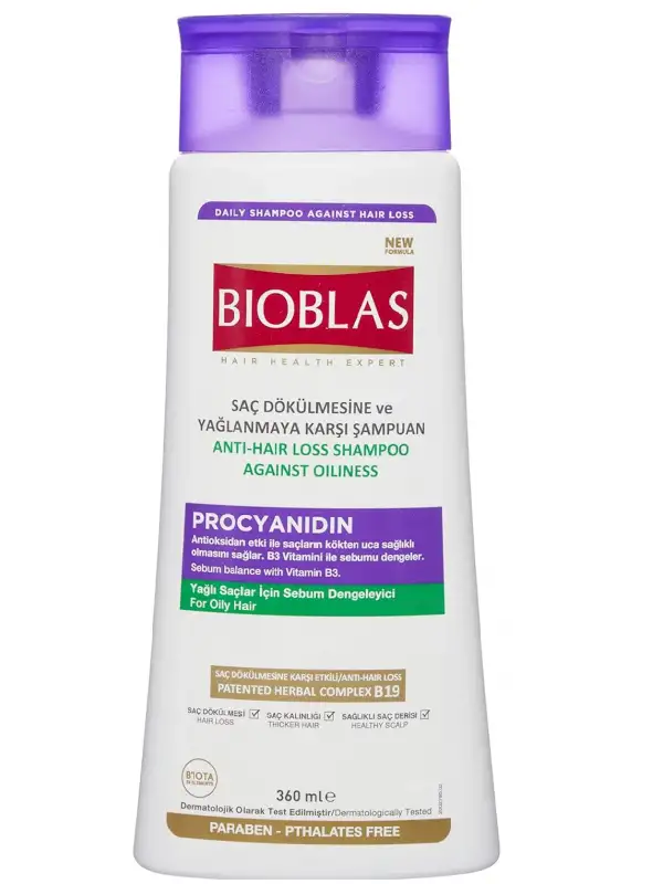 Bioblas Saç Dökülmesine ve Yağlanmaya Karşı Şampuan (Procyanidin) 360 ml