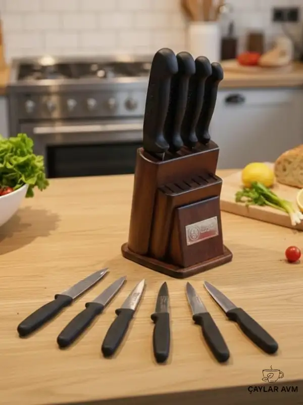 Sürbisa 10 Parça Profesyonel Mutfak Bıçak Seti - Paslanmaz Çelik Şef Bıçağı ve Standlı Set - Yerli Üretim Mutfak Takımı