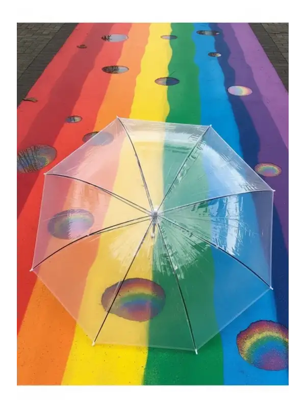 Şemsiye Şeffaf 8 Telli Fiber Kırılmaz Rüzgar Ters Döndürür Tekrar Düzelt Kullan 95 cm