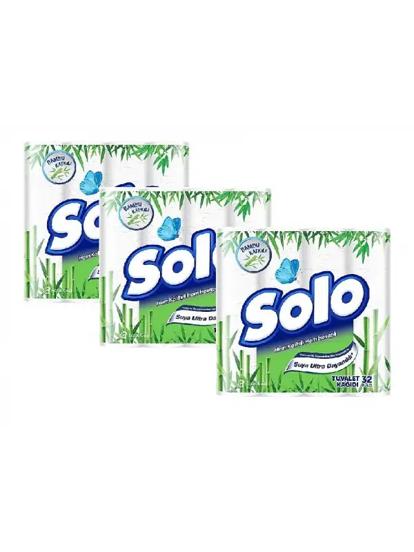 Solo 32 Li X 3 Paket 96 lı Tuvalet Kağıt Bambu