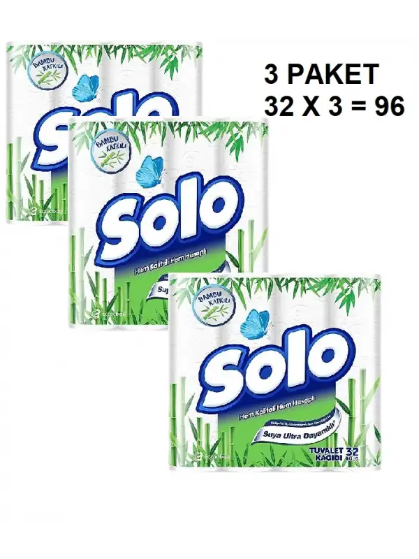 Solo 32 Li X 3 Paket 96 lı Tuvalet Kağıt Bambu