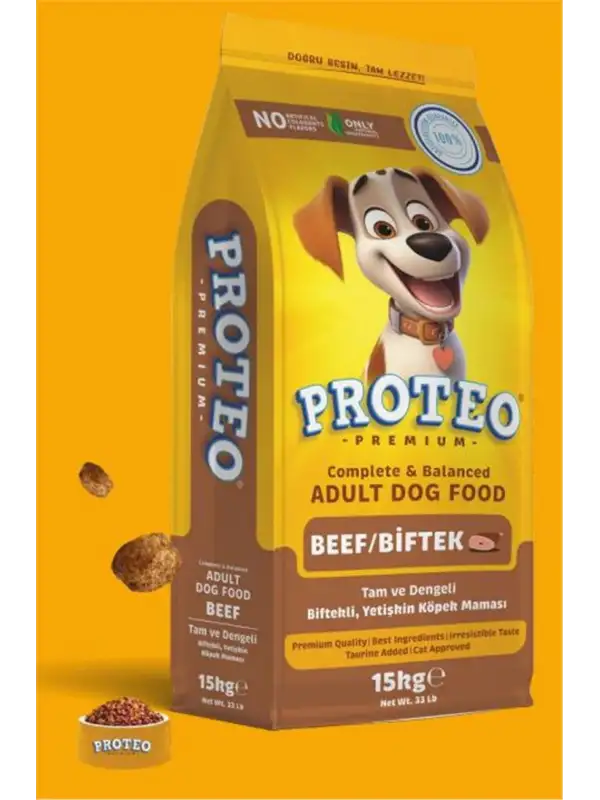 Proteo Premium Biftekli Yetişkin Köpek Maması 15 Kg – Tüm Irklar İçin Tam & Dengeli