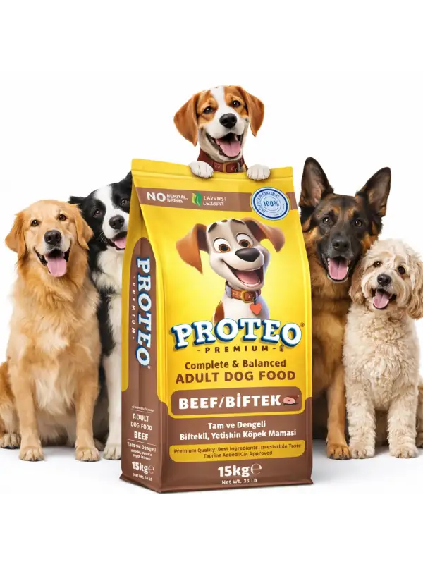 Proteo Premium Biftekli Yetişkin Köpek Maması 15 Kg – Tüm Irklar İçin Tam & Dengeli