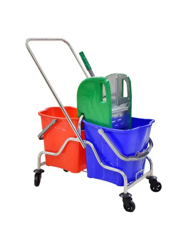 A Form Çift Kovalı Temizlik Arabası Krom Mpa 109