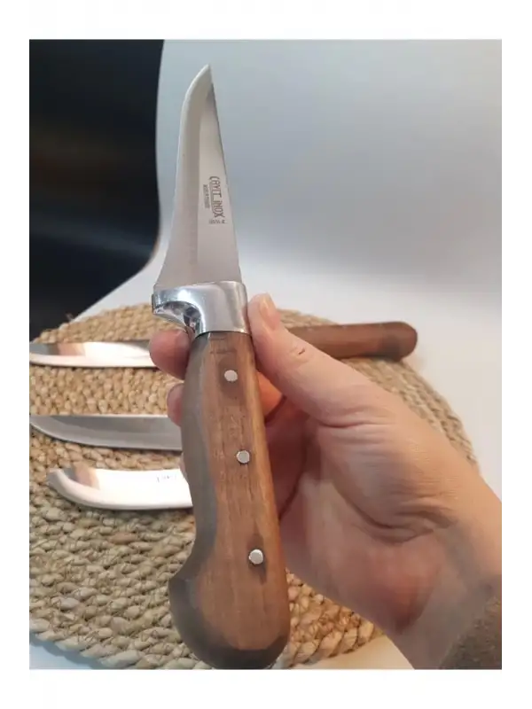 Ahşap Bıçak Seti Et Sebze Yüzme Sıyırma 4 Lü Mutfak Bıçağı Bileme Hediye