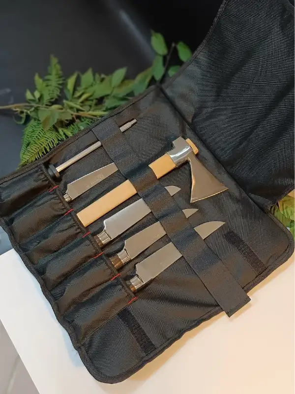 Ahşap El Yapımı Kılıflı Sürmene Et, Ekmek, Sebze, Mutfak, Kurban Palta Bıçakları Seti Hadnmade