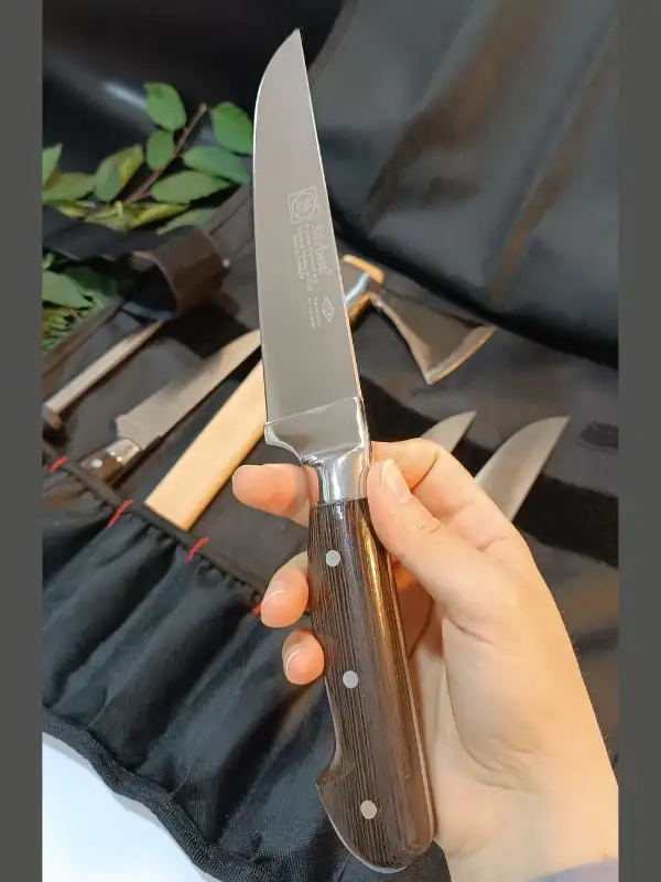 Ahşap El Yapımı Kılıflı Sürmene Et, Ekmek, Sebze, Mutfak, Kurban Palta Bıçakları Seti Hadnmade