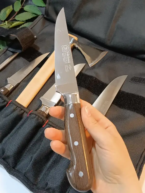 Ahşap El Yapımı Kılıflı Sürmene Et, Ekmek, Sebze, Mutfak, Kurban Palta Bıçakları Seti Hadnmade