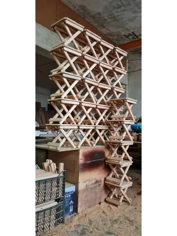 Ahşap Katlanır Tabure 1 Adet 230 kg Dengeli Yük