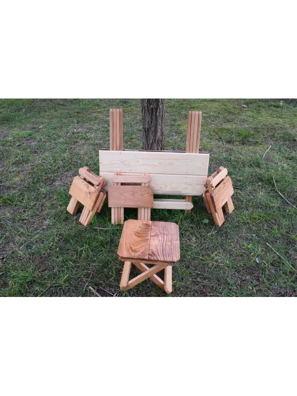 Ahşap Katlanır Tabure 1 Adet 230 kg Dengeli Yük