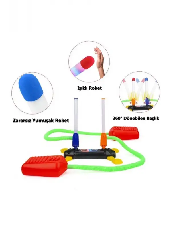 Air Rocket Duello Oyuncak Seti 2 Işıklı Roket 2 Işıksız Yedek Roket Ile Beraber