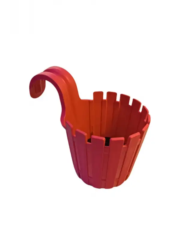 Akasya Balkon Saksı Tekli kolay Askı 30 Pembe 1,5 Lt Denge Aparatlı