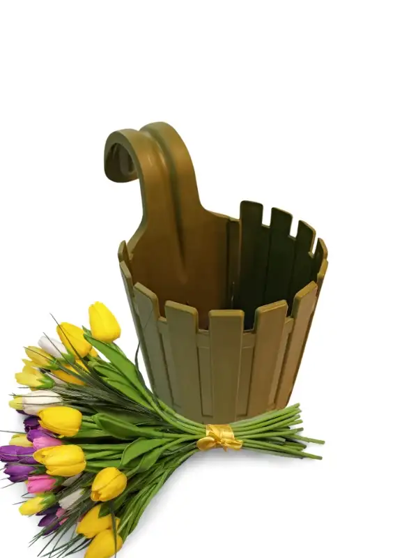 Poliwork Akasya Balkon Saksı Tekli kolay Askı 30 Y.Yeşil  1,5 Lt Denge Aparatlı