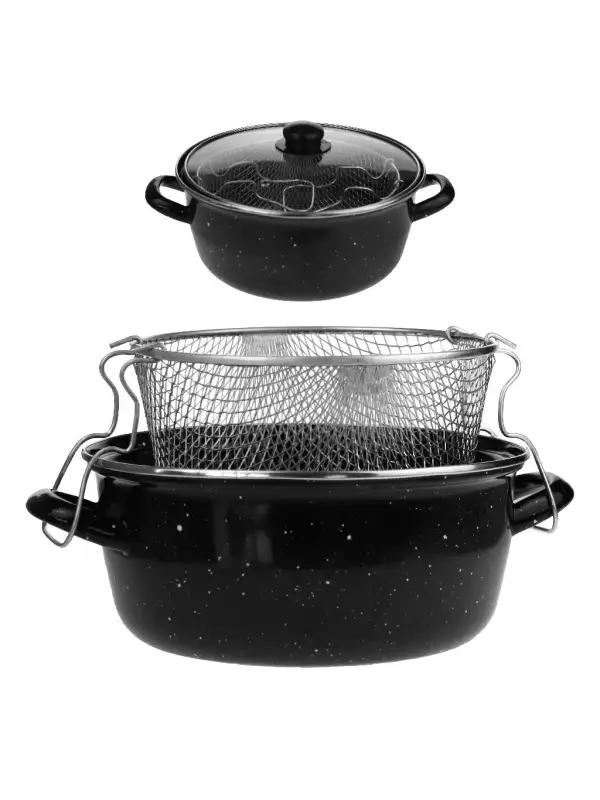 Alev Emaye Fritöz Tencere Cam Kapak 24 Cm